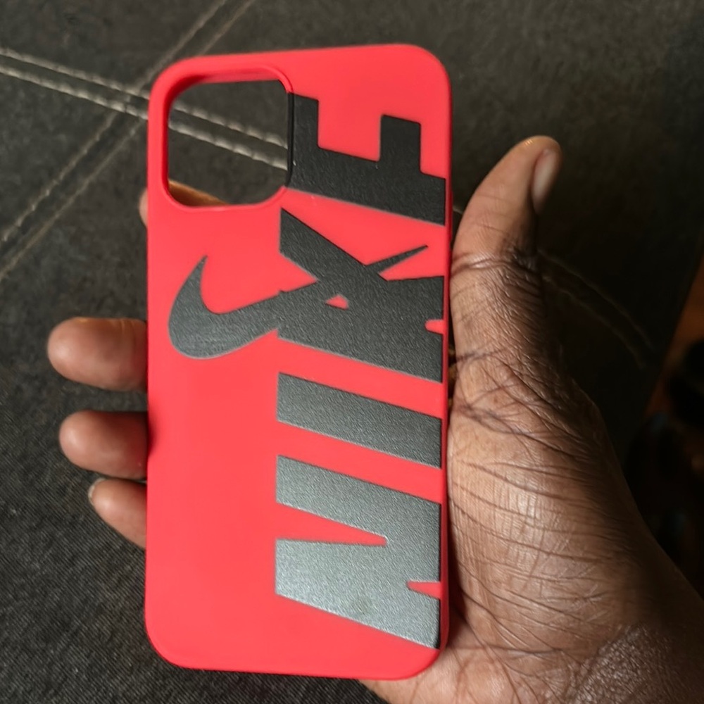 Nike Red and Black iPhone Case with Swoosh Logo